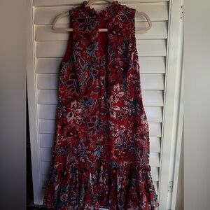 Emma & Michele Red and Blue Floral Backless Dress